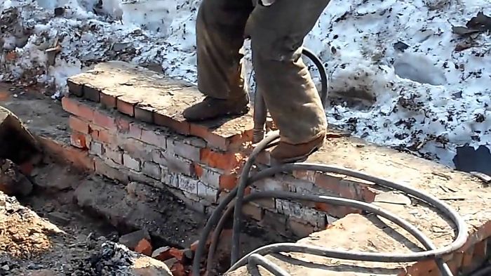 схема демонтажа фундамента